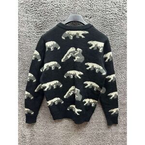 Bellfield Gulfoss Wool Blend Polar Bear Patterned Crewneck Sweater Mens Size M